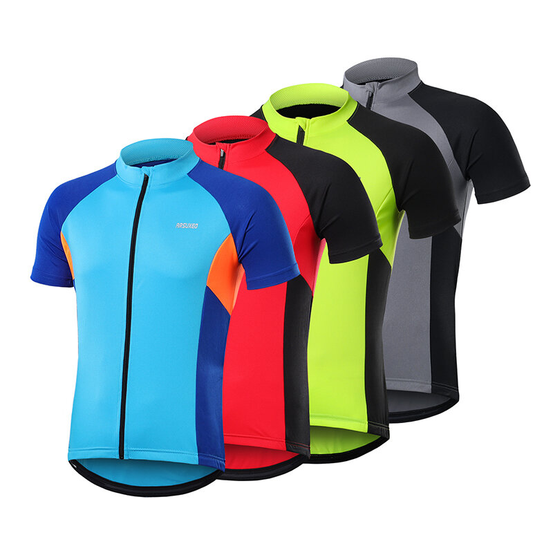ARSUXEO Blusas de mangas curtas para ciclismo de secagem rápida e respirável para ciclismo roupas esportivas ao ar livre para homens