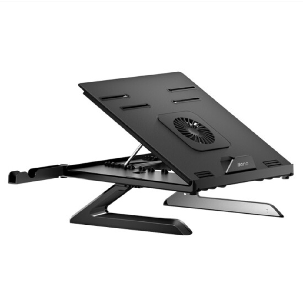 

LLANO Laptop Stand Laptop Cooling Pads 9 Gears Height Adjustment with Detachable Fan Phone Holder for Up to 17.3 inches