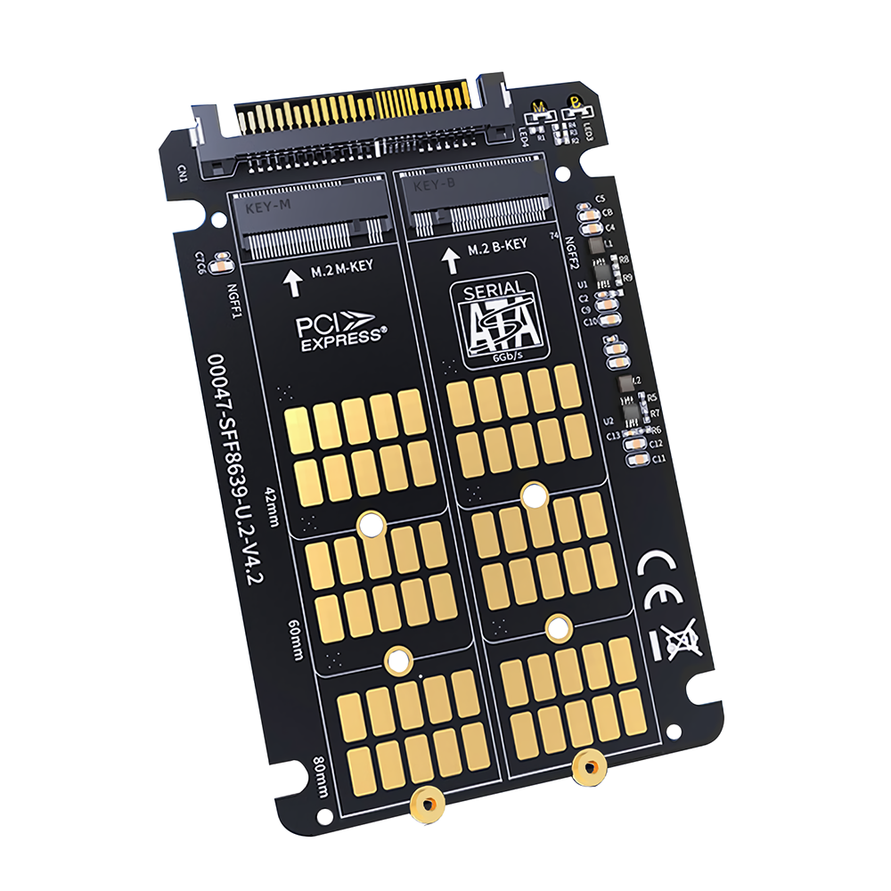 MAIWO KT047 M.2 SSD to U.2 Adapter Card NVMe SATA SSD to PCI-e U.2 Converter for Desktop Computers
