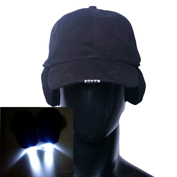 Pure Cotton LED Cap Glow in Dark for Reading Fishing Jogging Ear Protection Light Up LED Sport Hat