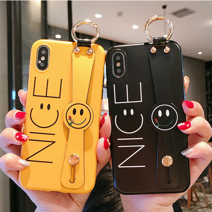 Fashion with Wrist Strap Bracket Shockproof Silicone Protective Case for iPhone X / XR / XS / XS MAX / 6 / 6S / 6 Plus / 6S Plus / 7 / 8 / 7 Plus / 8 Plus