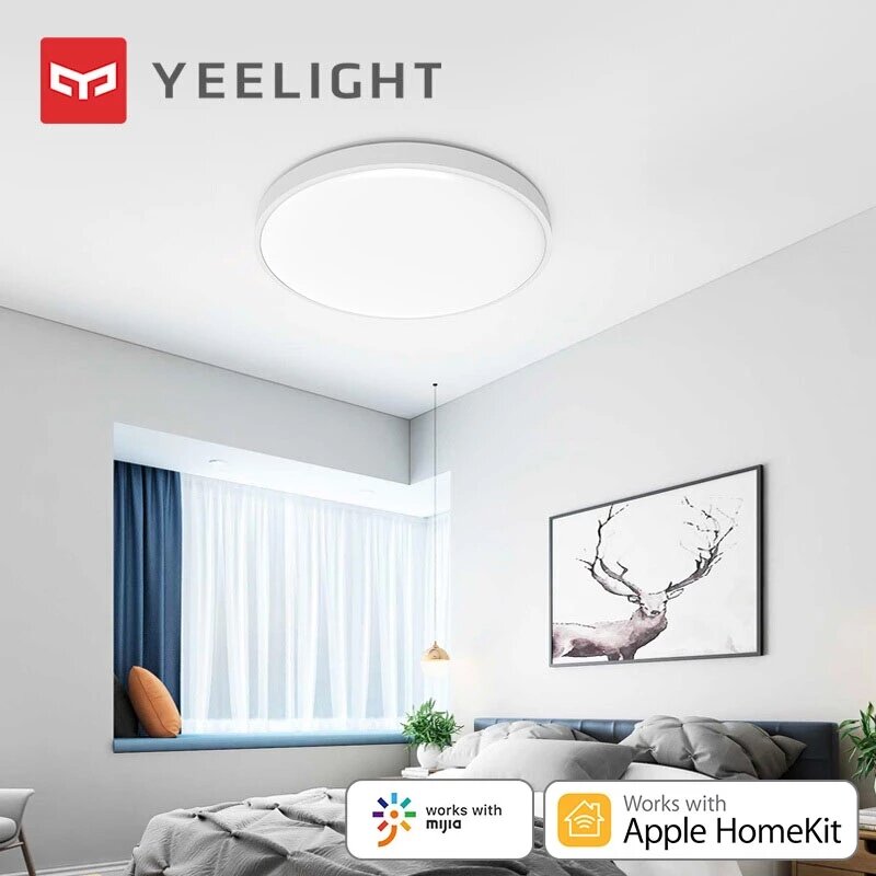 Yeelight XianYu C2001C450 50W AC220V Smart Ceiling Light Pure White Edition Bluetooth Remote APP Voice Control Intelligent Lamp Works With Mijia Homekit (Xiaomi Ecological Chain Brand)