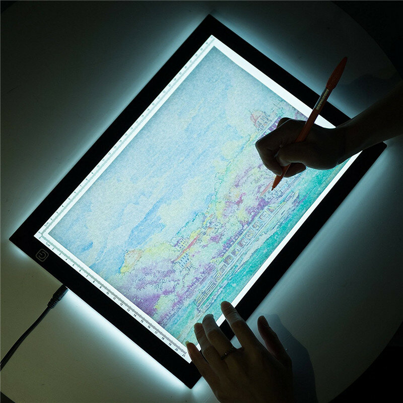 

2 in 1 A4 Size Stepless Dimming Lighting Adjusted USB LED Illuminated Tracing Light Box Drawing Board Pad Table + Board