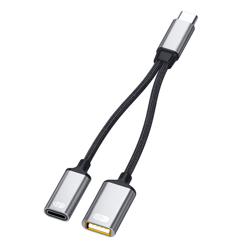 2 in 1 Type-C Kabelsplitter USB-C naar USB2.0 PD3.0 Adapter OTG Converter voor Laptop Computer Telef