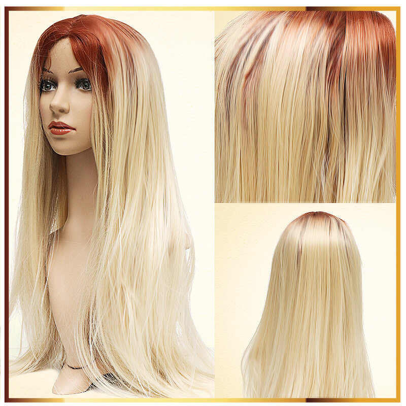 20/22/24/26inches Former Lace Synthesis Heat Resistant Full Wig Straight Long Hair