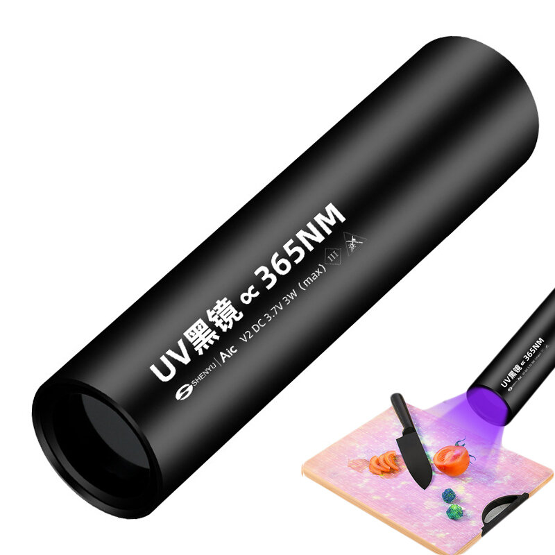 

XANES® 365nm Mini UV Flashlight USB Rechargeable Food Fungi Aflatoxin Detection Lamp Pets Scorpion Urine Stains Detector