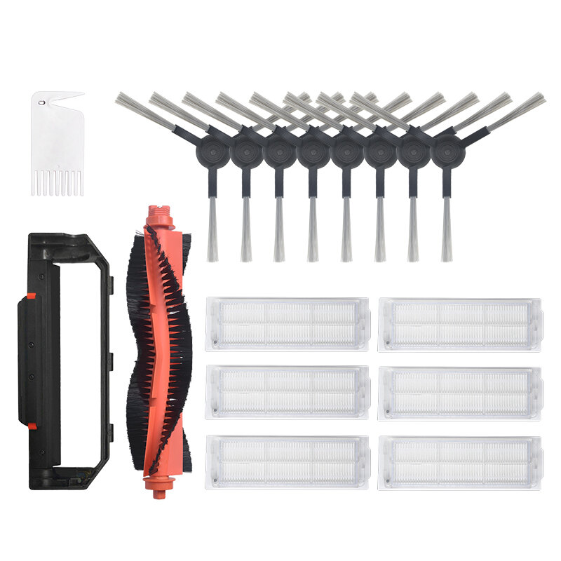 17pcs Replacements for Xiaomi Mijia STYJ02YM Vacuum Cleaner Parts Accessories Main Brush*1 Side Brus