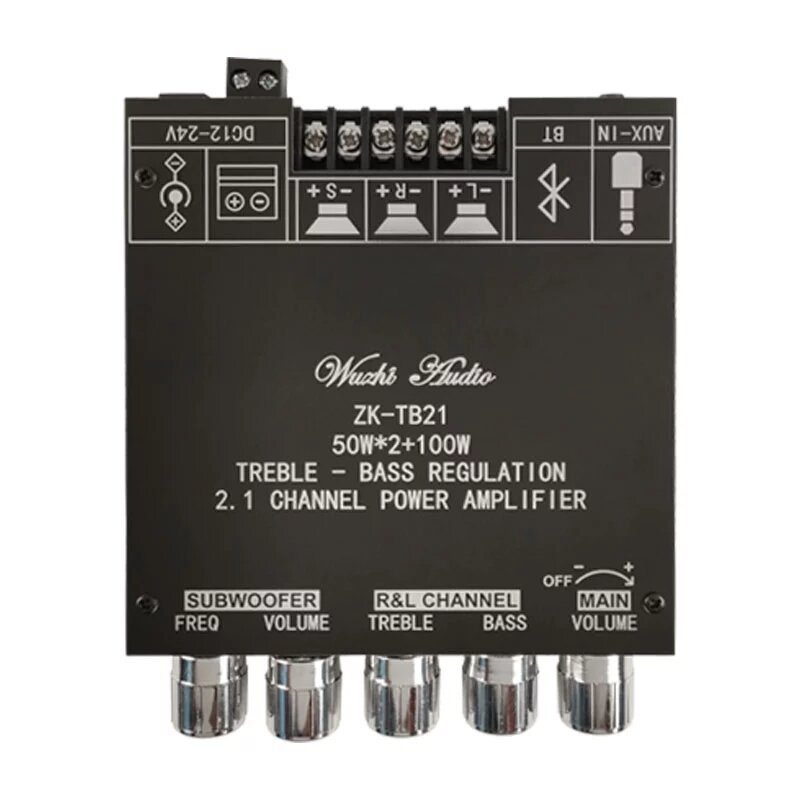 

ZK-TB21 TPA3116D2 bluetooth 5.0 Subwoofer Amplifier Board 50WX2+100W 2.1 Channel Power Audio Stereo Amplifier Board Bass