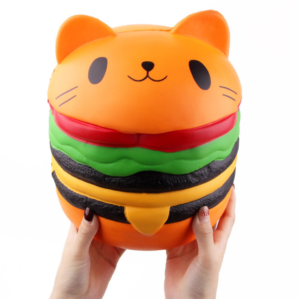 SanQi Elan Enorme Cat Burger Squishy 8.66 Humongous Jumbo 22CM Soft Langzaam Rijzen Met Verpakking G