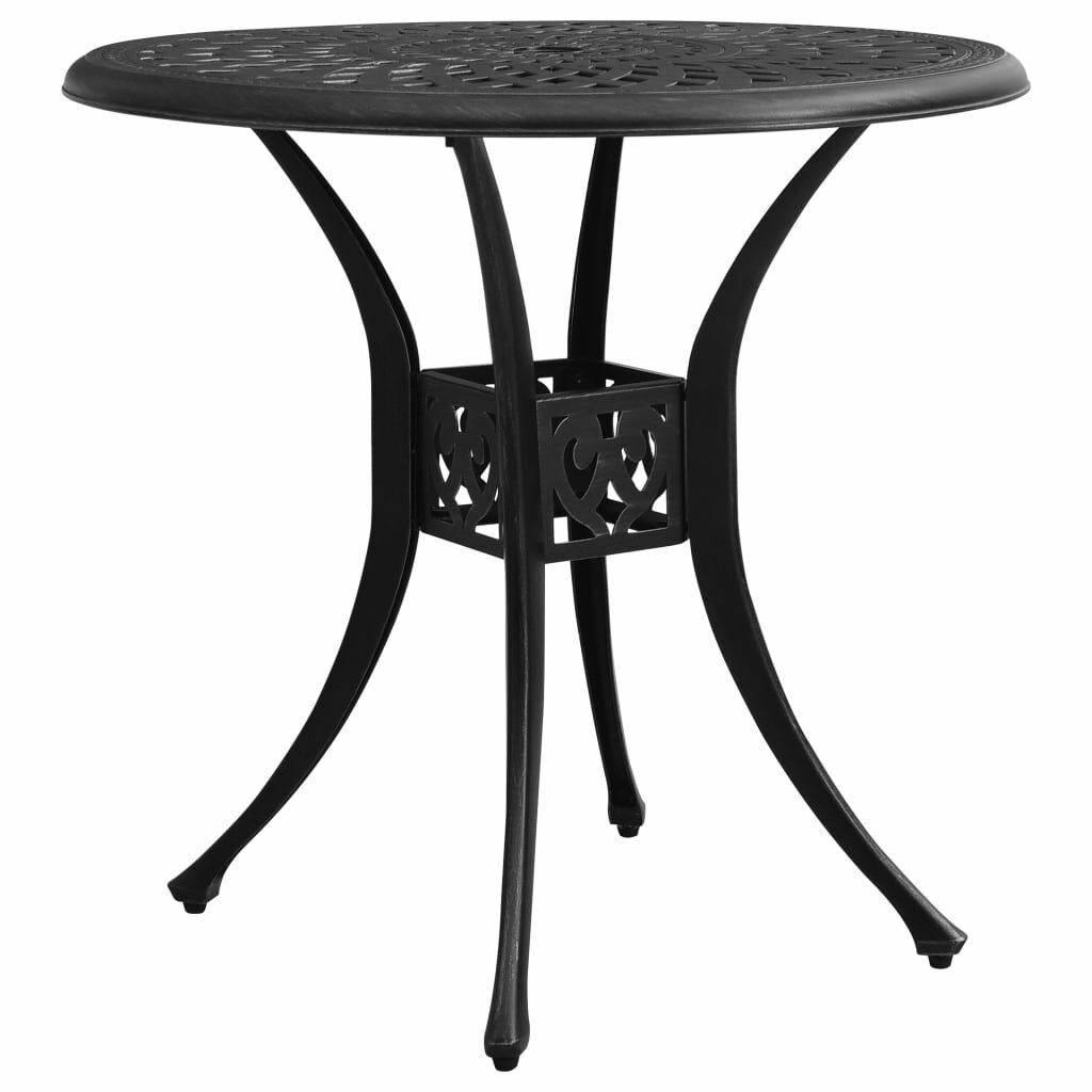 Cast Aluminum Garden Table Black 30.7''x30.7''x28.3''