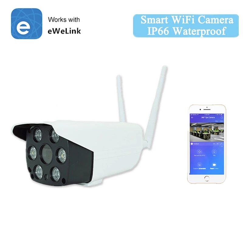 Ewelink 1080P Smart WiFi Camera Two-way Audio Intercom Night Vision IR LED Camera Outdoor IP66 Water