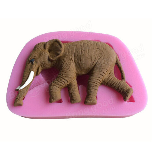 3D Elephant Shape Silicone Cake Fondant Mould Soap Mold Creative Animal Shape Bakken Tools