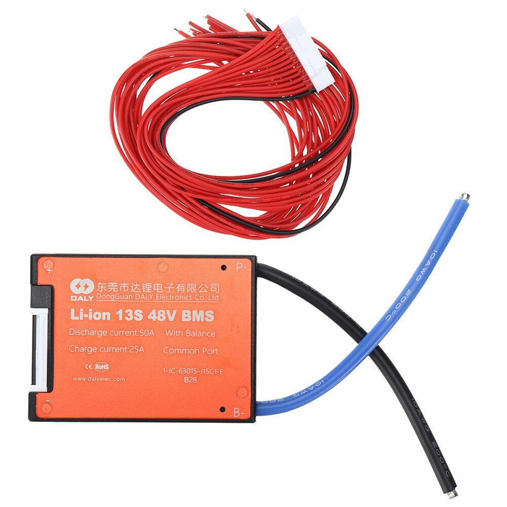 

DALY DL13S 13S 48V 50A BMS Battery Protection Board Waterproof BMS For Rechargeable Lifepo4 Lithium Battery E-Bike E-Sco