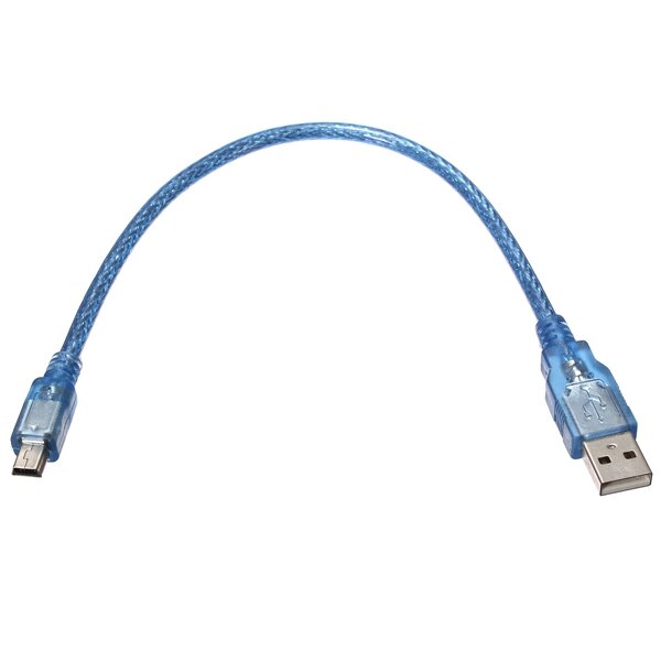 5 stks 30 CM Blauw Mannelijke USB 2.0A Naar Mini Mannelijke USB B-kabel Voor