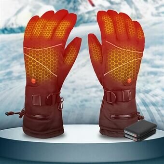 ウィンターヒーターグローブタッチスクリーン電気加熱スキーグローブハンドウォーマー、ライディングスキークライミング用3ヒートレベル