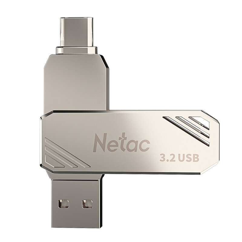 

Netac US12 64GB USB3.2 Dual U-Port Flash Drive Type-C+A High Speed Pendrive Mini Portable Metal Memory U Disk for Phone