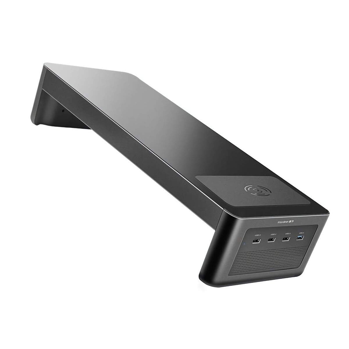 Vaydeer Monitorstandaard Monitorverhoger met draadloos opladen, draadloze luidspreker, 1 * USB 3.0 +