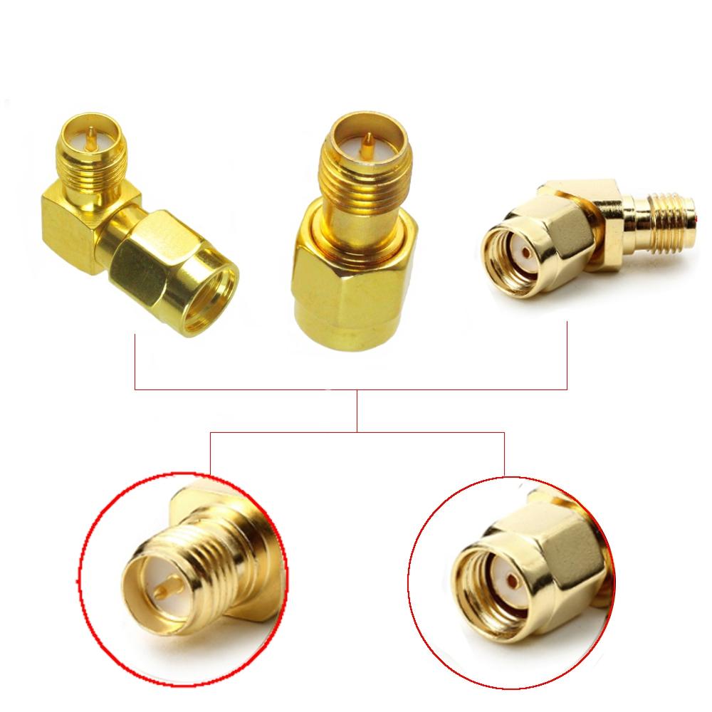 

3 PCS Whole Set RP-SMA Male to RP-SMA Female Antenna Connector Adapter Straight Right Angle 45/90/135 Degree ALL in One
