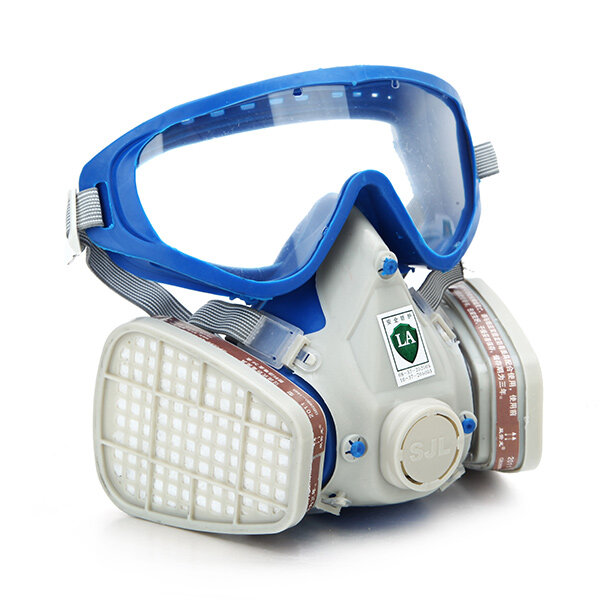 Silicone Viso Completo Respiratore Gas Maschera e Occhiali Copertura Completa Maschera per Vernice ChimicaPesticidi
