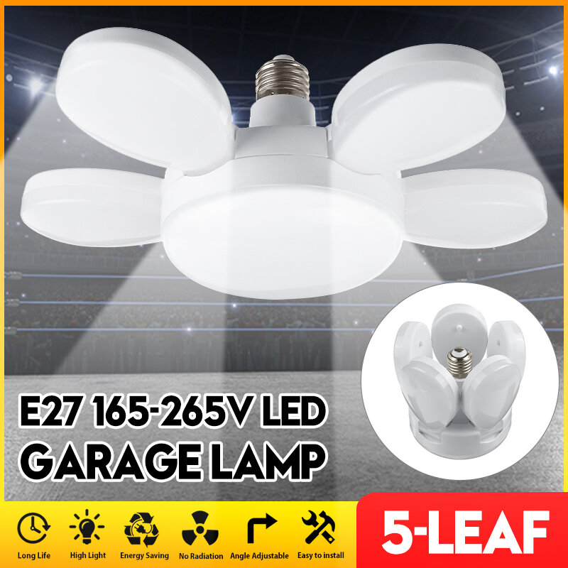 AC165-265V 40 W 5 Bladen Schildpad Vorm E27 LED Garage Licht Vervormbaar Plafond Armatuur Werkplaats