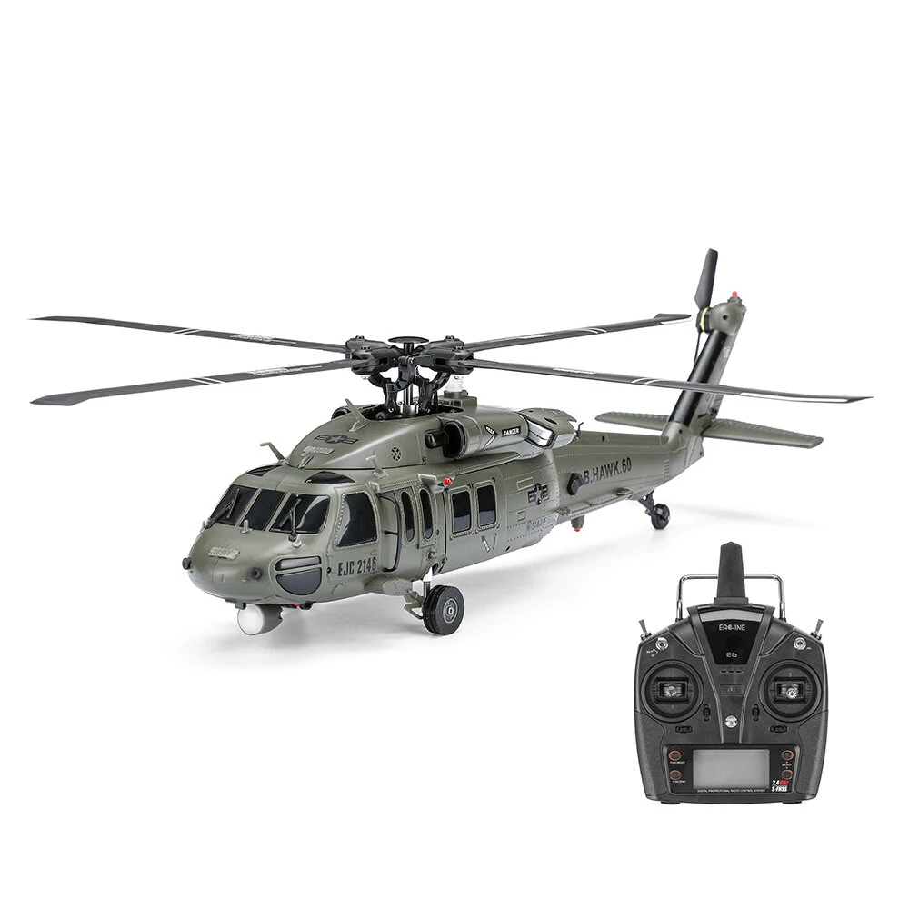Eachine E200 2.4G 6CH 3D6G Helicóptero RC sem escova com 3 baterias