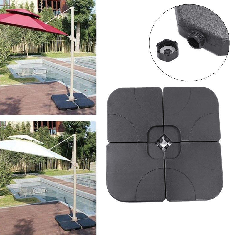 4pcs Regenschirm Basis Kunststoff Sonnenschirm Zelt Wassertank Sand Basis für alle Outdoor Regenschirme Fahnenmasten