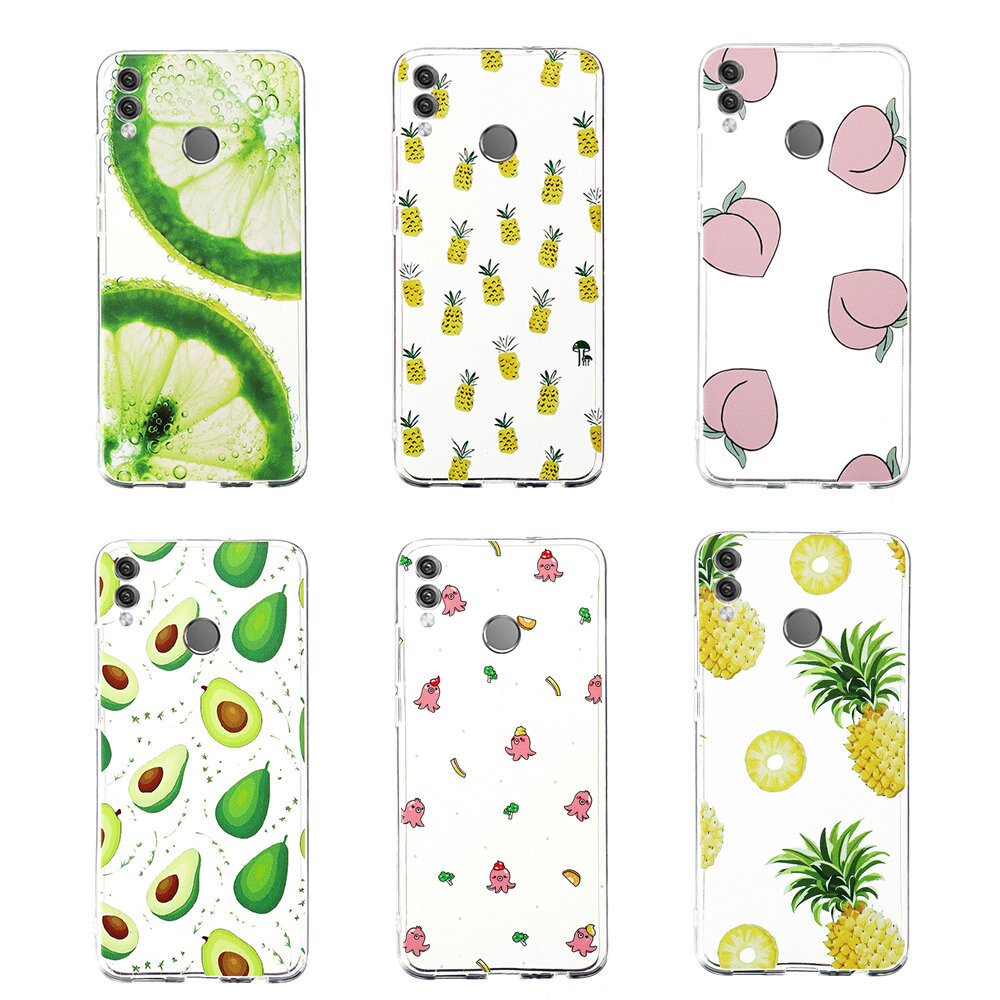 Cute Fruits Cartoon Printed Ultra-thin Shockproof Non-yellow TPU Soft Protective Case Back Cover for