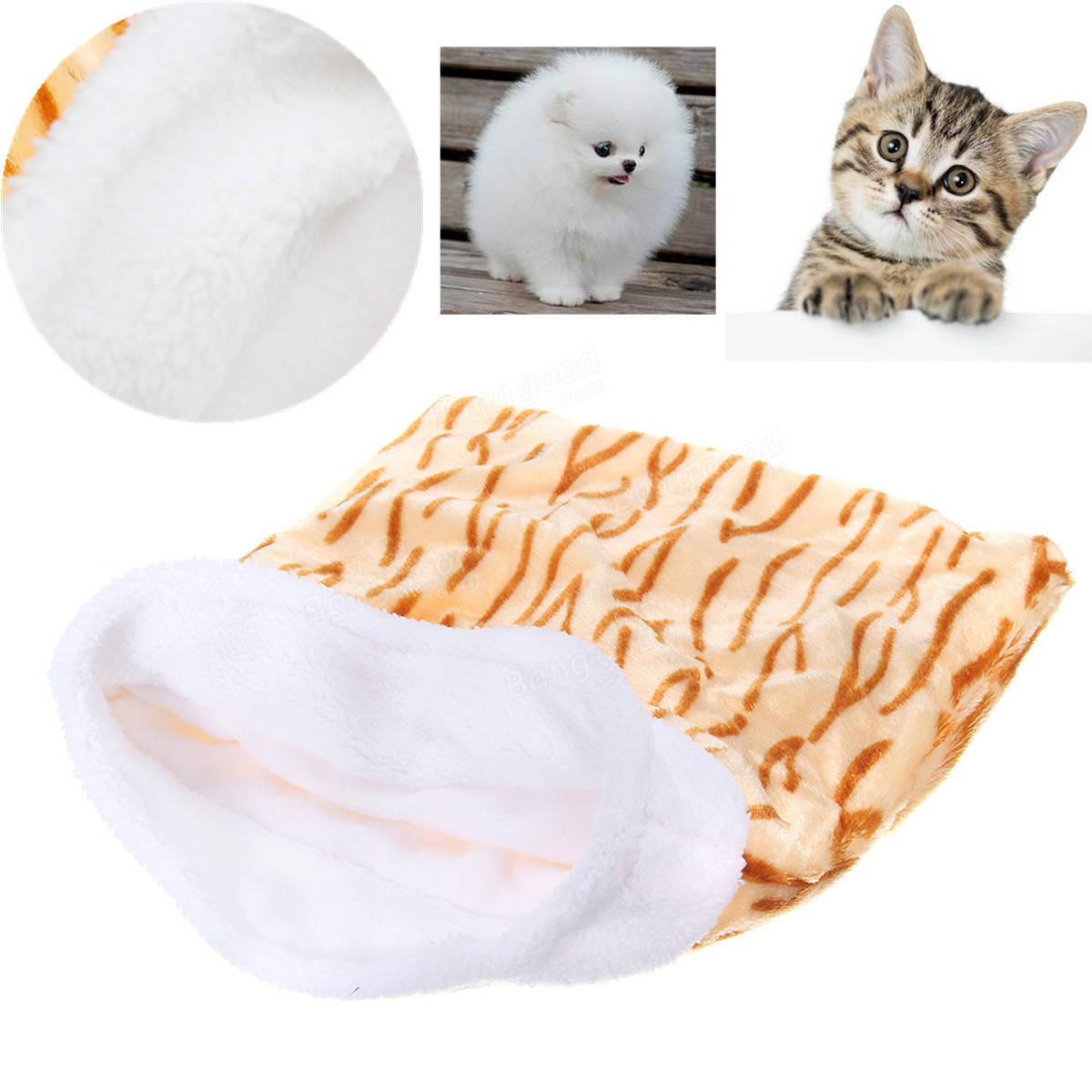 猫のベッド超豪華なペットハウス小さなペットのための居心地の良い寝袋暖かい寝袋