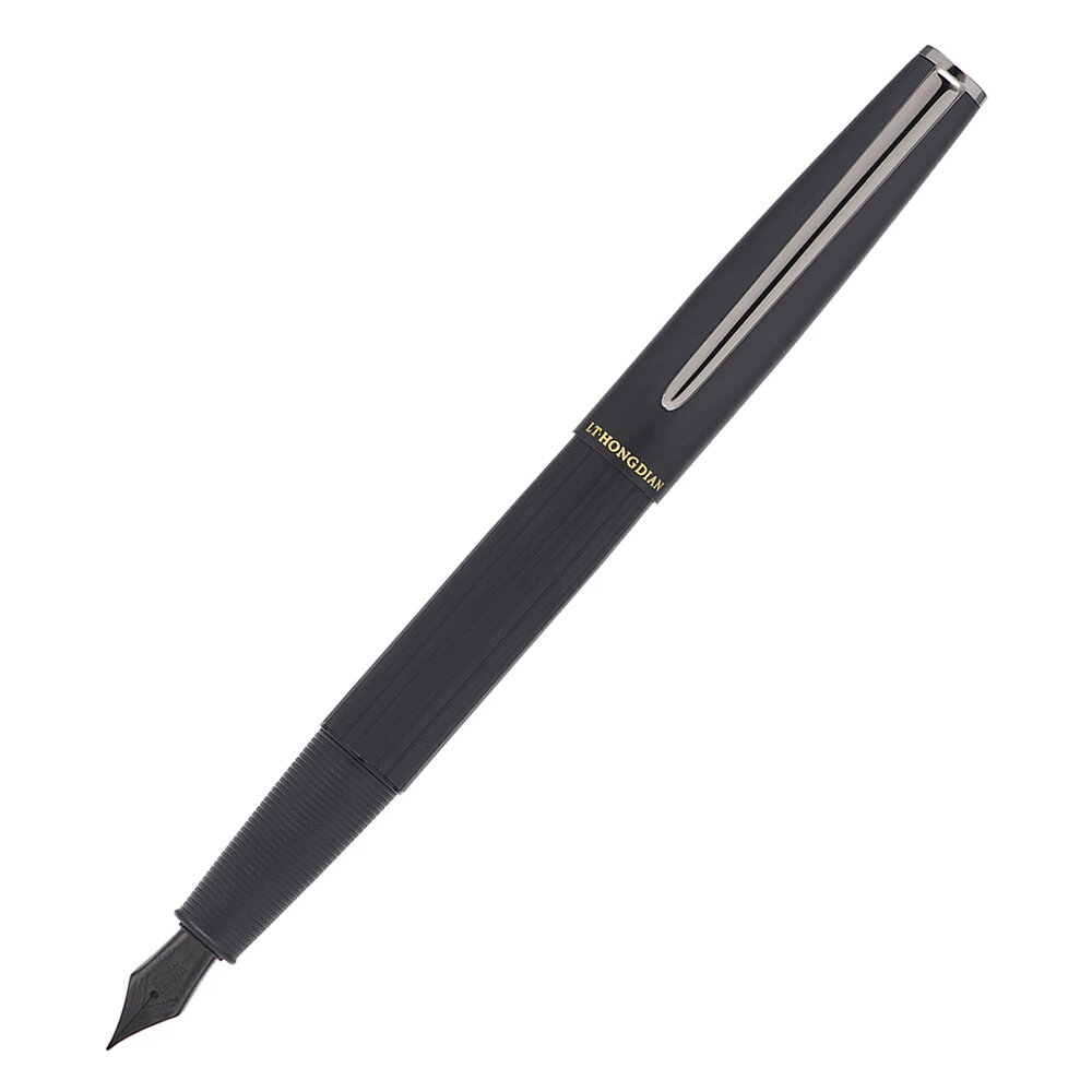 Hongdian A3 Metalen Fontein Mooie Zwart-gouden Penpunt EF/F 0.4/0.5mm Rechte Lijn Schrijven Inkt Pen