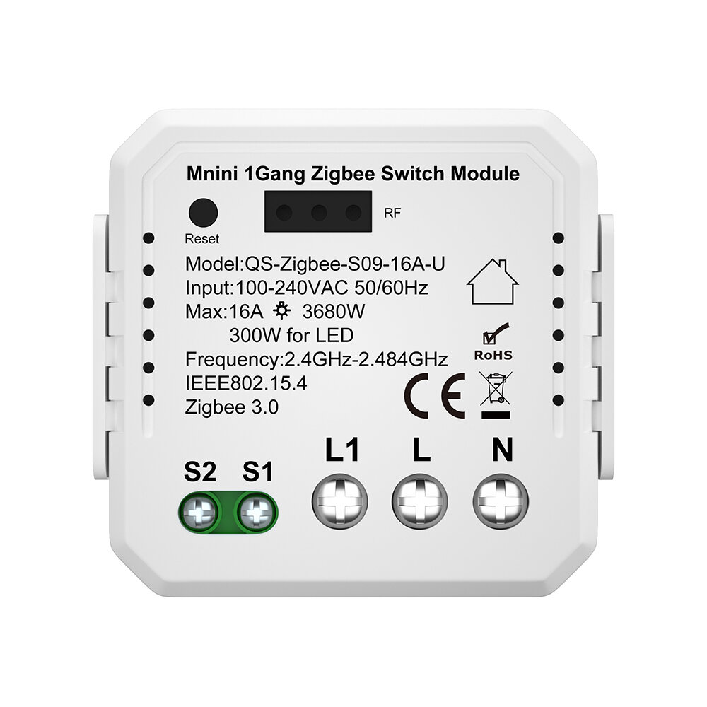 Tuya ZIGBE Smart Switch-module Aan/Uit Relais App Afstandsbediening 1 Gang 2-Weg RF Tuya Smart Home 