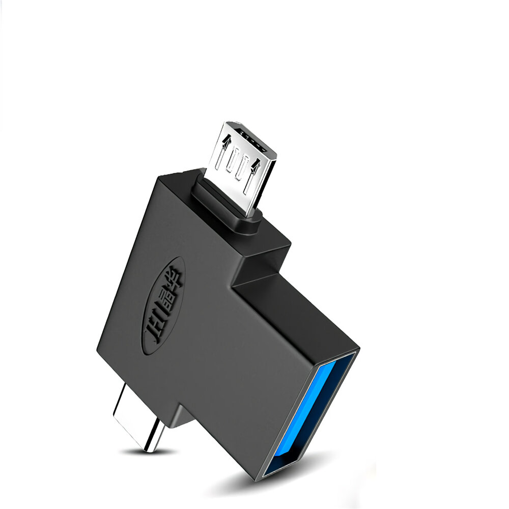 Jinghua S132 USB 3.0 OTG Adapter Type-C+Micro USB Two-in-One Converter Connector Data Cable for Mobi