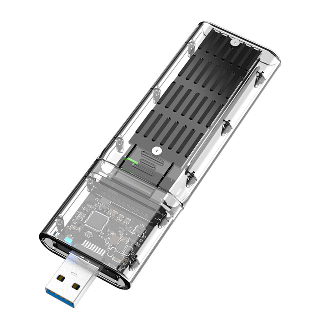 AODUKE M.2 NGFF SSD Behuizing USB 3.0 Gen1 5Gbps Transparante M.2 SATA Mobiele Harde Schijf Case voo