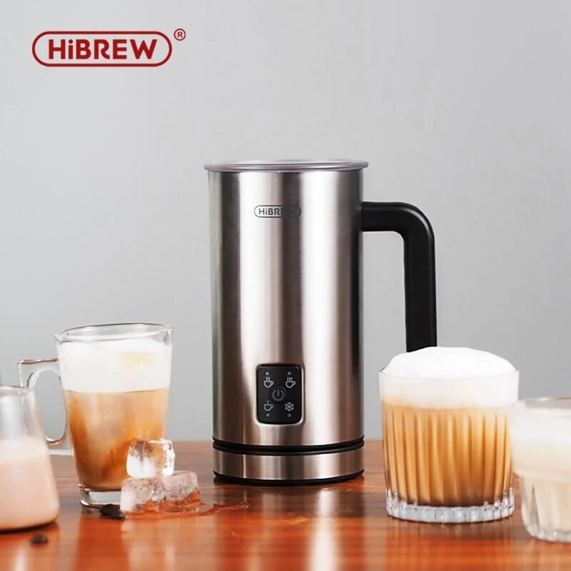 

HiBREW 4 in 1 Milk Frother Frothing Foamer Fully automatic Milk Warmer Cold/Hot Latte Cappuccino Chocolate Protein powde