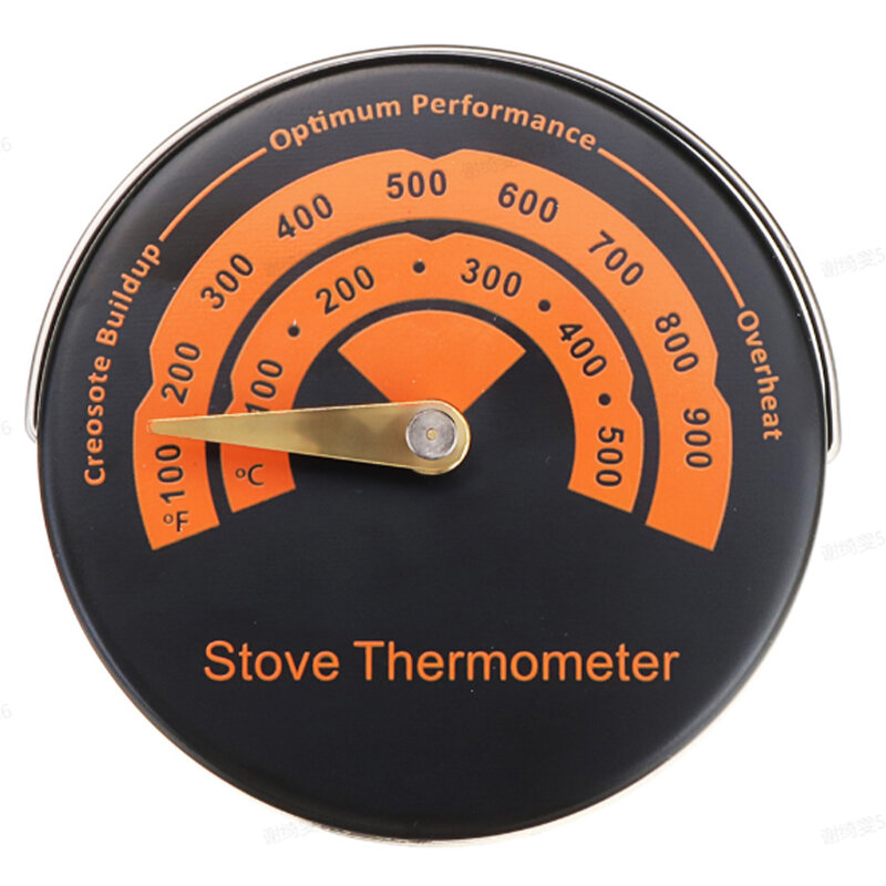 Magnetischer Holzofenthermometer Kaminventilator Holzofenthermometer mit Sonde Haushaltsempfindlichkeit Barbecue-Ofenwerkzeug.