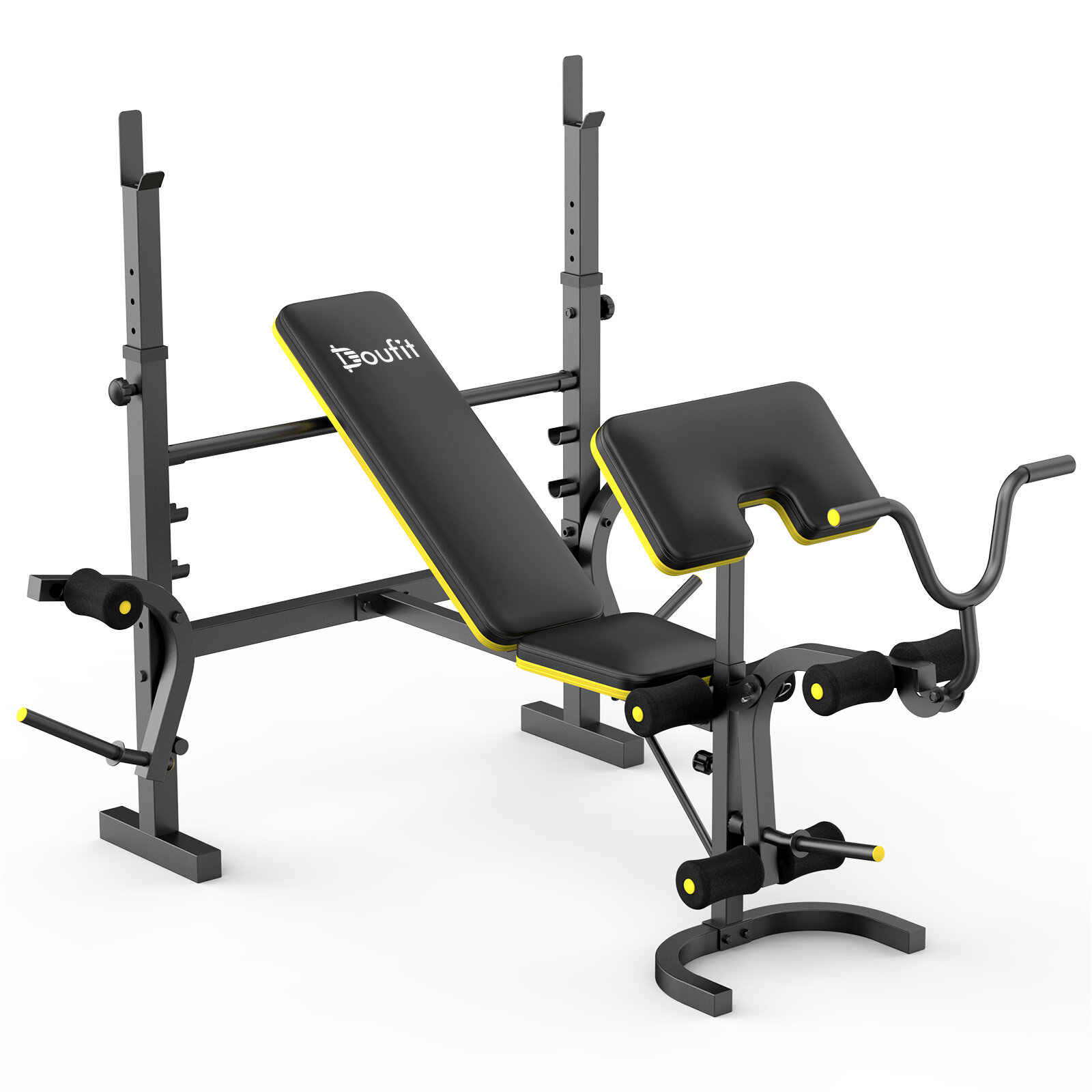 Doufit WB-07 Weight Bench 270kg Load Capacity 4-in-1 Multifunctional Sit Up Benches 15 Position Adjustment Multi-role Fo
