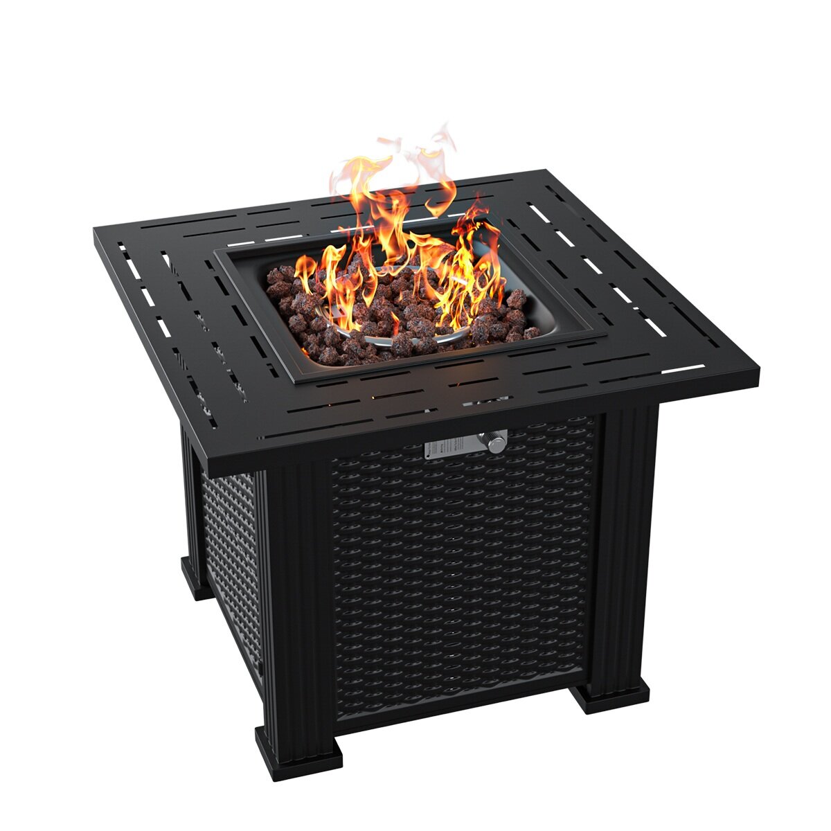 Square Outdoor Fireplace Propane Fire Pit Patio Gas Camping Table Garden Burner