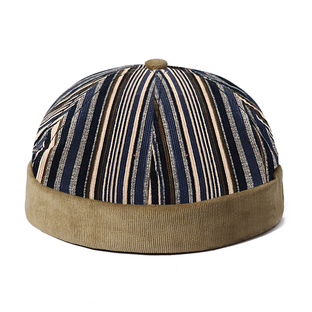 

Banggood Дизайн Мужская шить в полоску Шаблон Повседневная шапка без полей Landlord Cap Череп Кепка