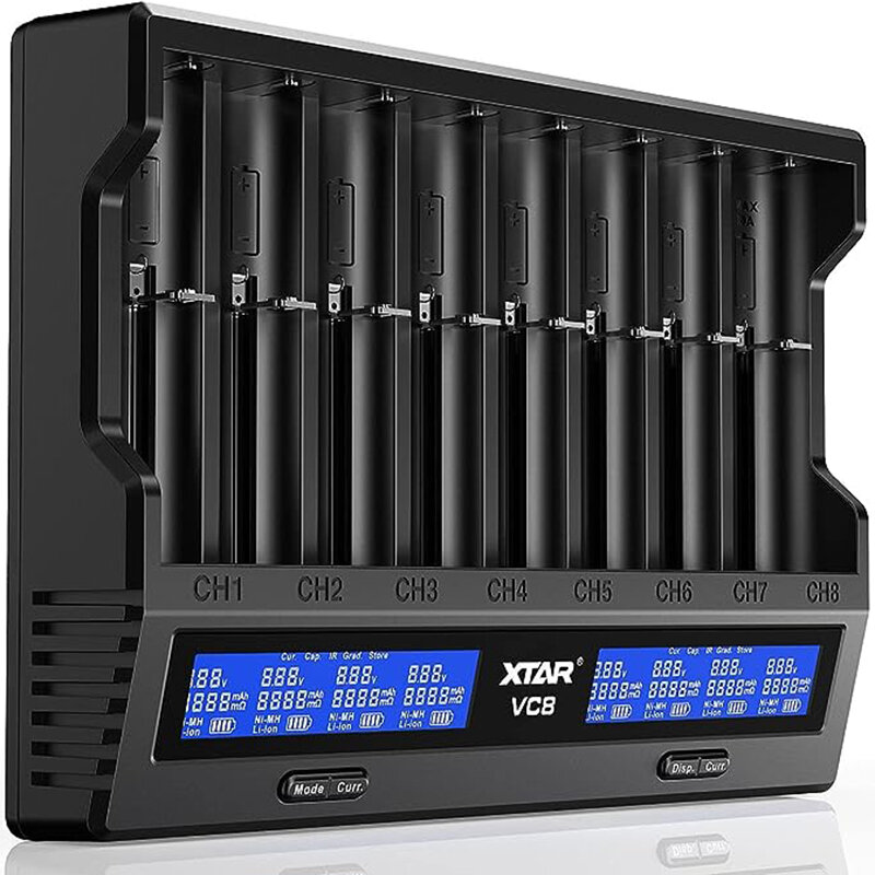 

XTAR VC8 21700 18650 Intelligent Battery Charger Type-C Fast Charging Smart Charger LCD Display Li-ion IMR Ni-MH Ni-Cd A