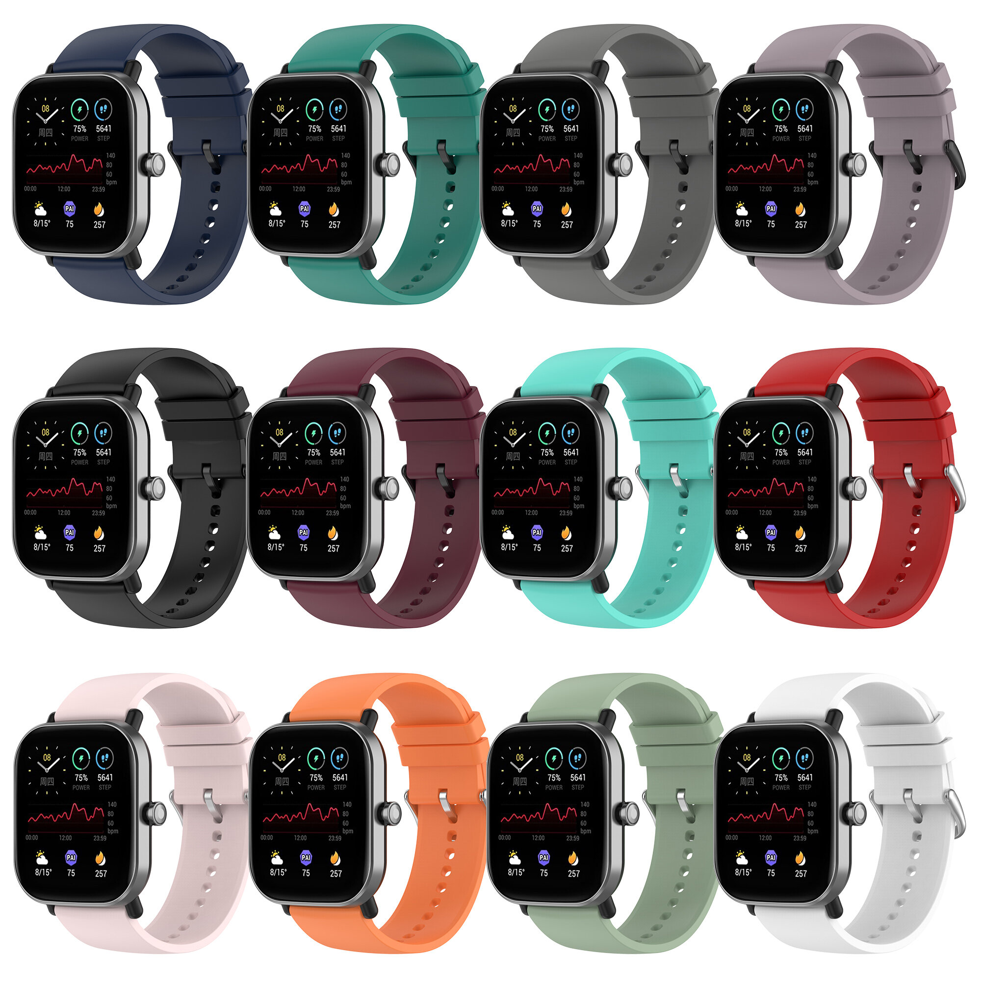 Bakeey 20mm Width Comfortable Breathable Sweatproof Soft Silicone Watch Band Strap Replacement for Huami Amazfit GTS 3/A