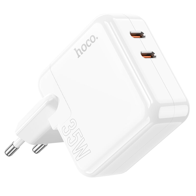 HOCO C110A Dual Type-C Port PD 35W QC3.0 Fast Charging Wall Charger Adapter EU Plug for iPhone 12 13 14 Pro Max for Xiao