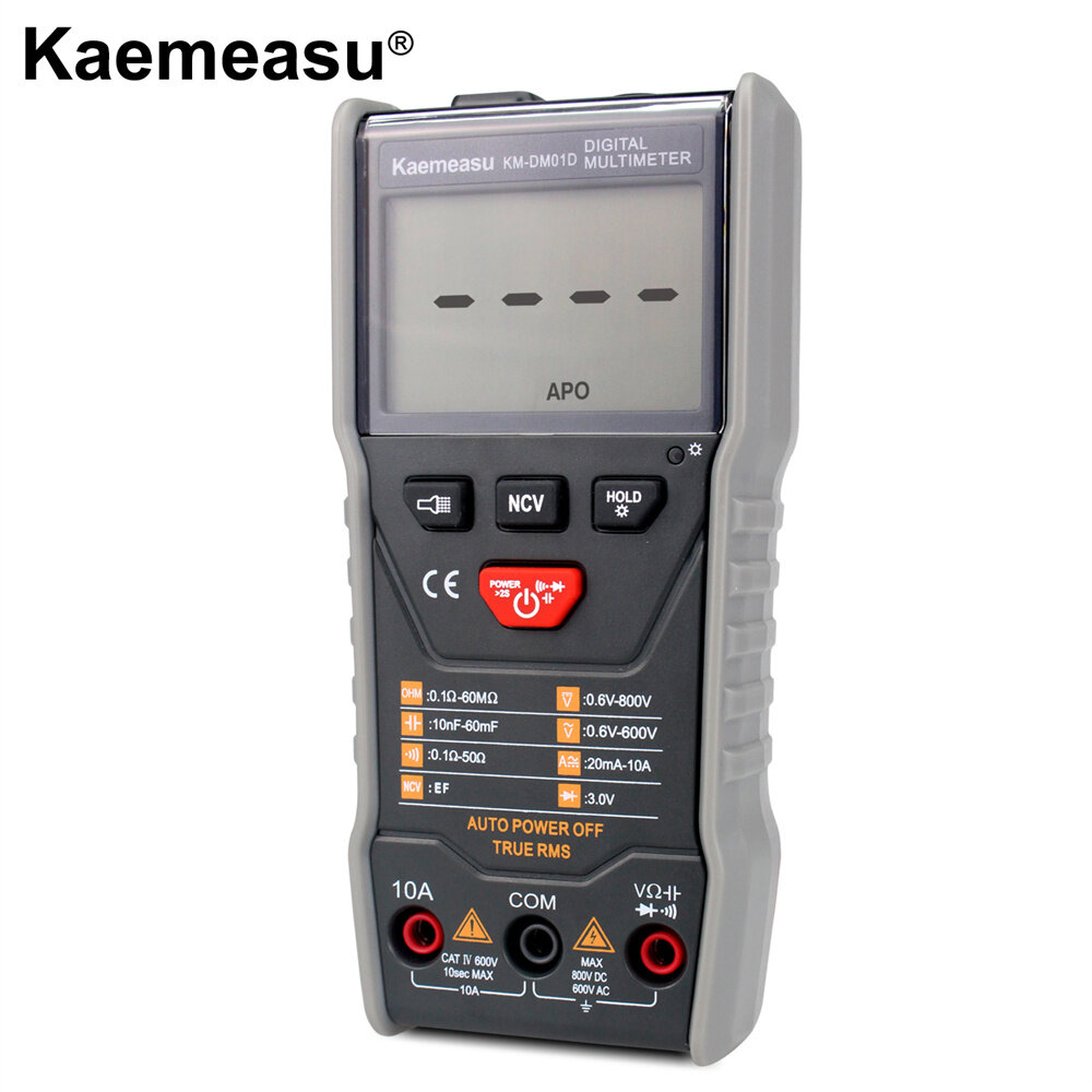

Kaemeasu KM-DM01D Intelligent Digital Multimeter True RMS and NCV Measurement DC/AC Voltage & Current Resistance Capacit