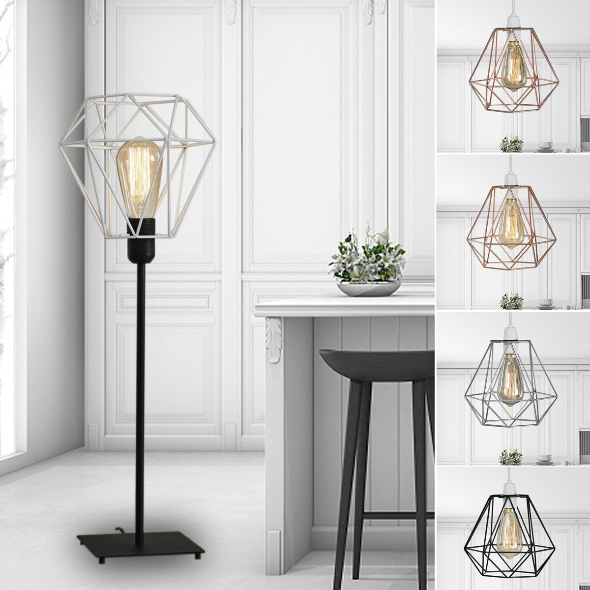Geometrisch Draad Plafond Hanglamp / Lampenkap Metaal Kooi Keuken Eetkamer Caf? Zonder lamp