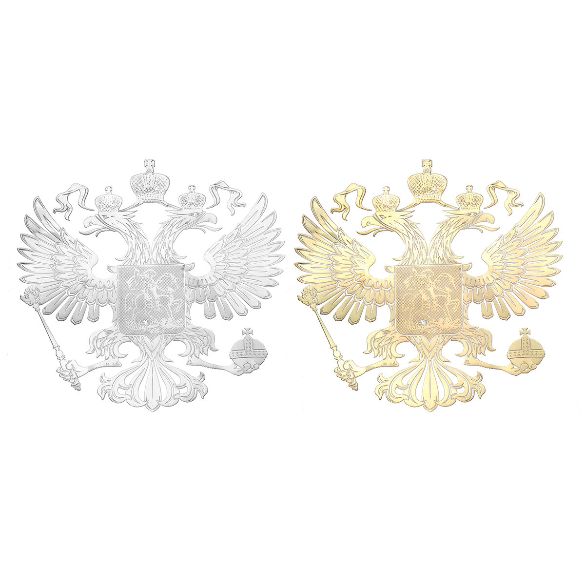 

97 x 97 mm Coat of Arms of Russia Car Body Copper Sticker Russian Eagle Decal Decoration Stickers