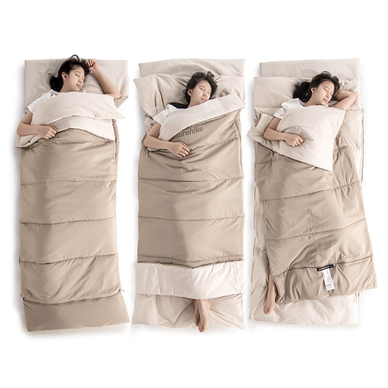 Saco de dormir de algodão costurável Naturehike para adulto, individual e portátil, ideal para acampar ao ar livre.