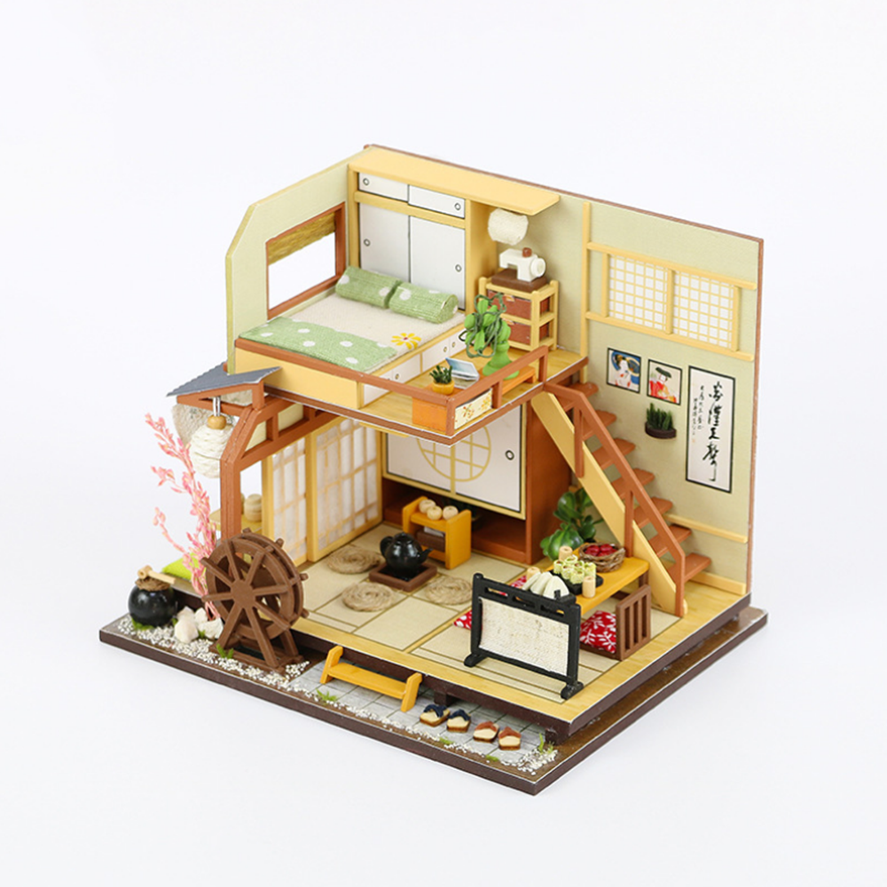 Doll House Furniture Diy Miniature Puzzle Assemble 3D Miniaturas Dollhouse Kits Toys for Children Birthday Gift Japanese