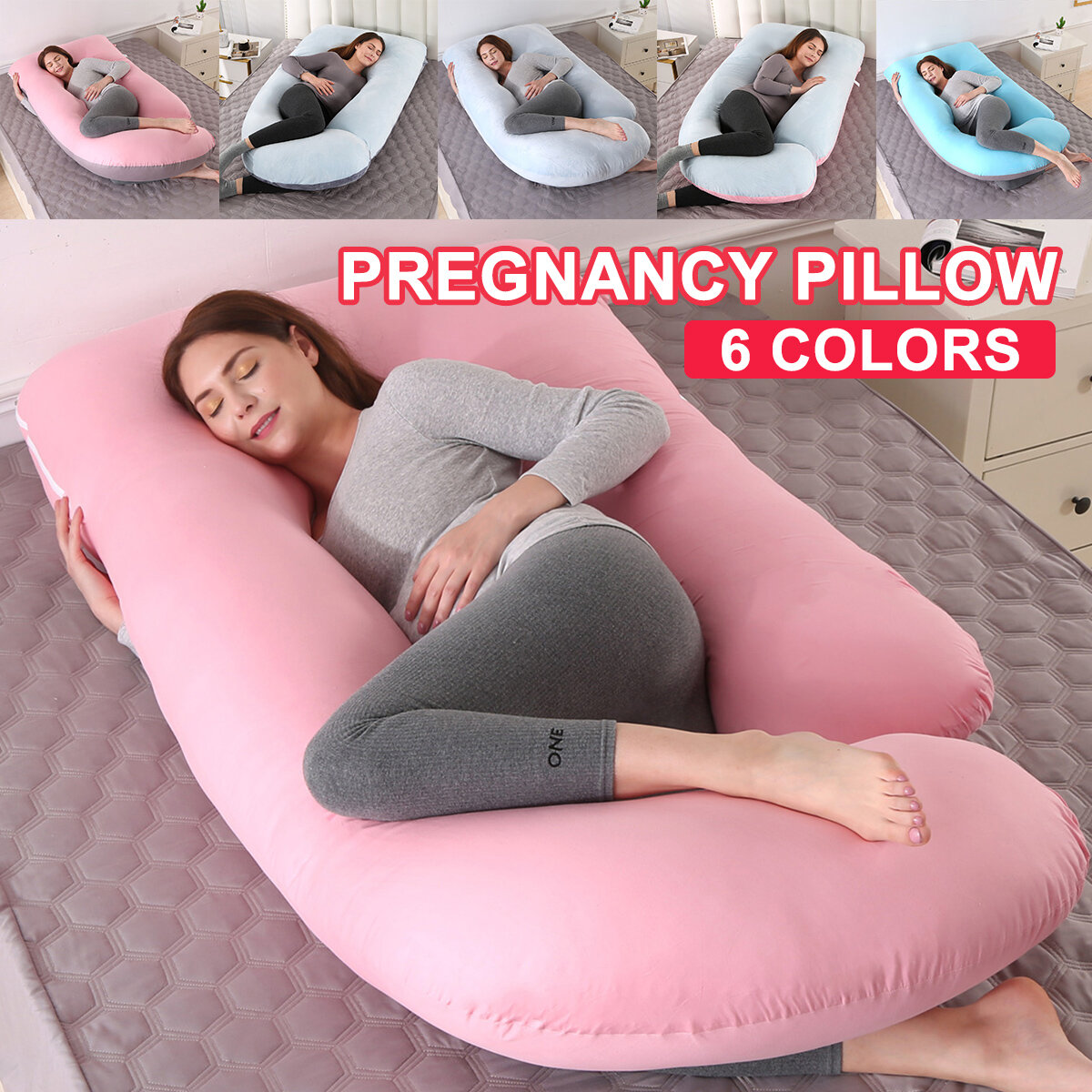 

70 inch Mom Pillow with Removable Velvet/Cotton Cover, Slide J-Shape Full Body Pillow and Support - Support for Back, Hi
