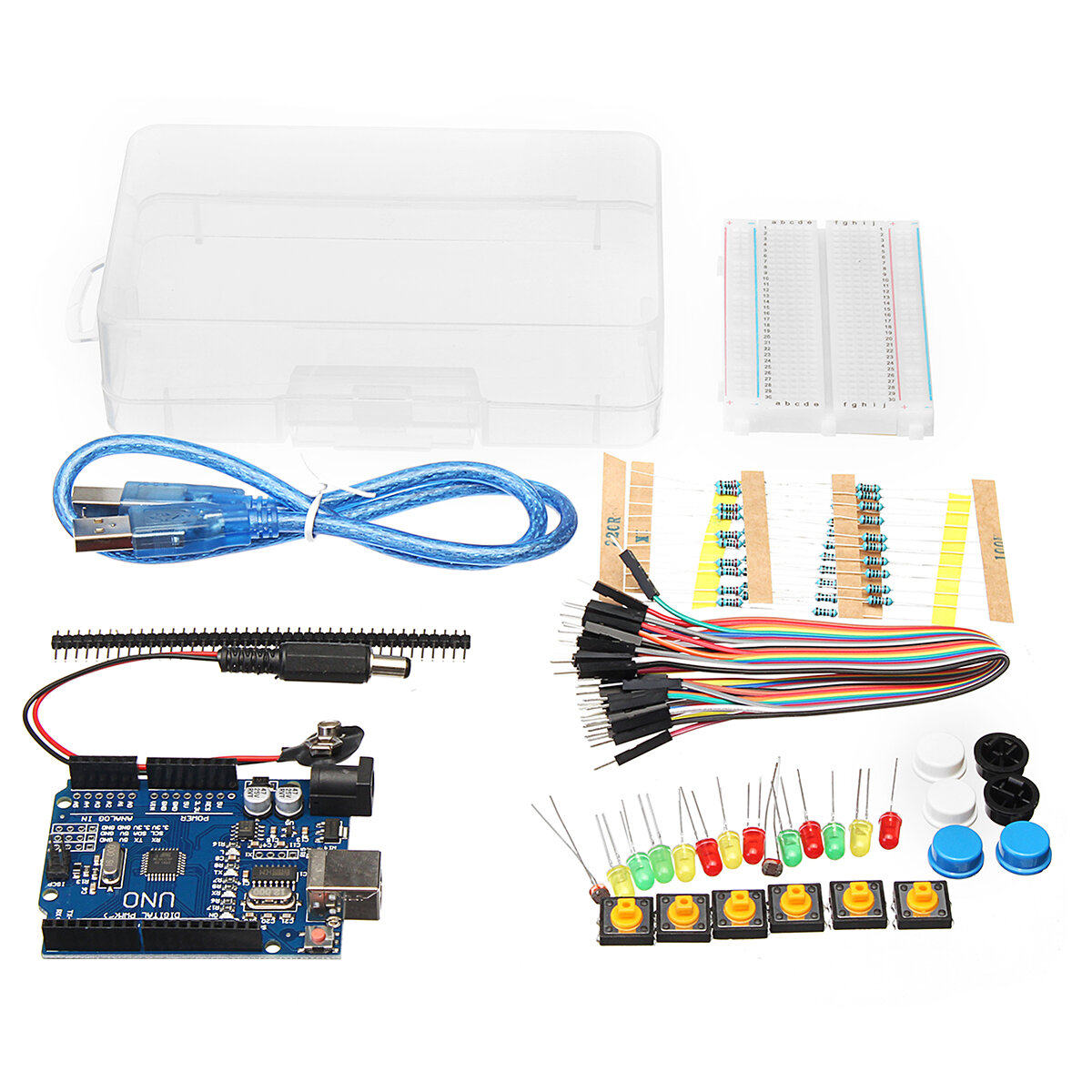 

Basic Starter Набор UNO R3 Mini Макетная LED Jumper Провод Кнопка с Коробка Для Geekcreit для Arduino - продукты, которы