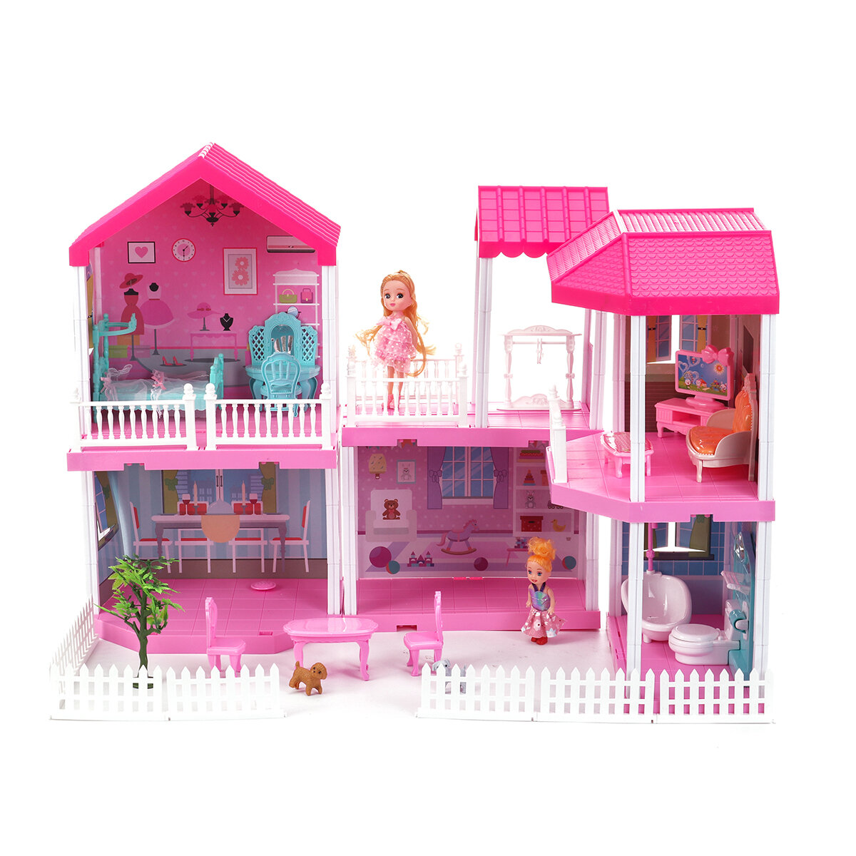 Kinderen Speelhuis Speelgoed Poppenhuis Prinses Huis 3D DIY Prinses Kasteel Meisjes Verjaardagscadea