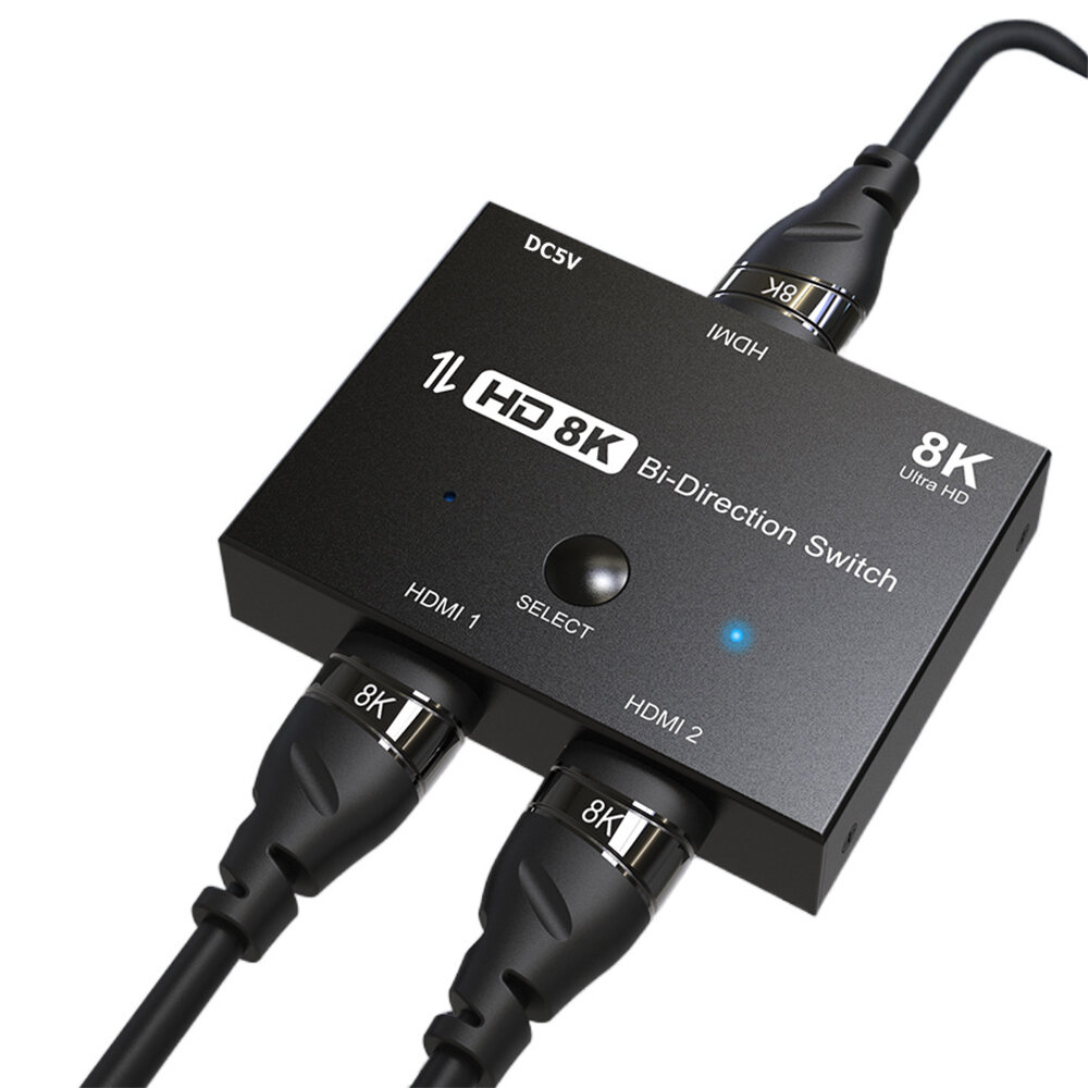 MnnWuu HD 8K HDMI-Compatible 2.1 Bi-Directional Switch 2 in 1 out/1 in 2 out 8K@60Hz 4K@120Hz Splitt