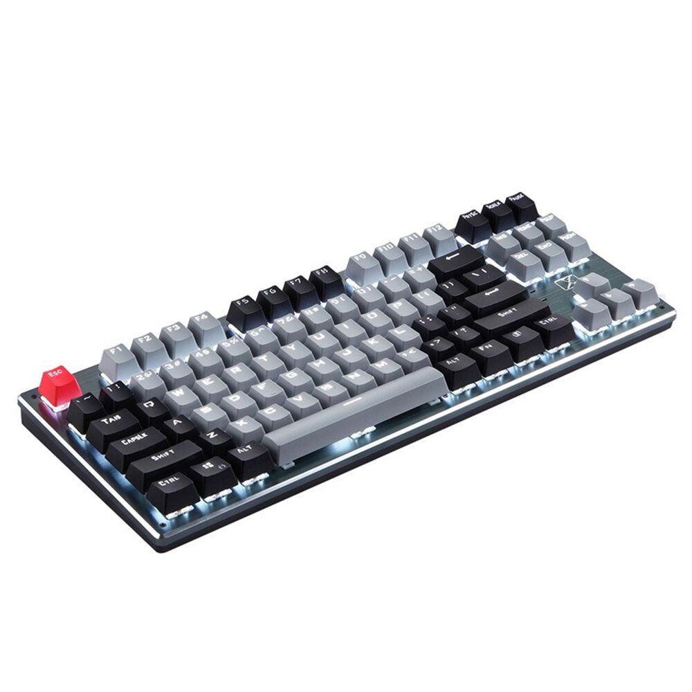 TECHNOLOGY 87 Keys Mechanical Gaming Keyboard Dual Mode Type-C Bluetooth 2.4G Wireless Gaming Keyboard Blue Switch Large